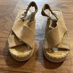 Marc Fisher Kids Beige Crisscross Sandals